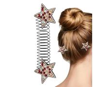 Fermagli per capelli per acconciature, elastici, flessibili, invisibili | Fermagli per capelli a forma di U con strass a forma di stella, per casa, viaggi, feste, compleanni, San Valentino