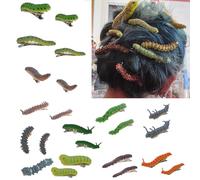 Fermagli per capelli per cingoli di halloween 24 pz-2 set di accessori per capelli con insetti 3D dipinti a mano, clip di anatra per rettili divertenti spettrali per la festa di halloween
