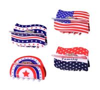 Fermagli per capelli per il 4 luglio, in acrilico, con bandiera americana e stelle, clip per capelli da donna, clip per mascella patriottica, accessori per capelli per il 4 luglio, confezione da 4