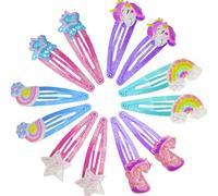 Fermagli per capelli per ragazze, 6 paia di forcine per capelli a forma di unicorno, graziosi fermagli per capelli in metallo, per ragazze, adolescenti e bambini (stile C)