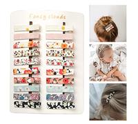 Fermagli per capelli per ragazze e donne, 20 pezzi assortiti in tessuto, accessori per capelli per bambine e bambine, completamente foderati, fermagli a coccodrillo fatti a mano Fancy Clouds