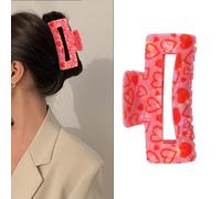 Fermagli per capelli per San Valentino, per donne e ragazze, rosa acceso, a forma di cuore, squisiti fermagli per capelli spessi, per capelli spessi e sottili, accessori per capelli per San Valentino,