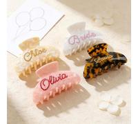 Fermagli per capelli personalizzati con nome con strass, clip per capelli sottili e spessi, per donne/ragazze, 10,2 cm, con strass, idea regalo per mamma, sposa, moglie, damigella d'onore, coppie