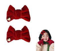 Fermagli per capelli rossi natalizi per ragazze e bambini, fiocchi di Natale per neonate, accessori per capelli natalizi per ragazze, fermagli per capelli di Natale, 2 fermagli per capelli in raso,