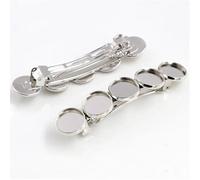 fermagli per capelli vuoti 10 pezzi da 12 mm con 5 fermagli for capelli in rame placcato cammeo, base for forcina, cabochon(Color-03)