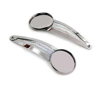 fermagli per capelli vuoti 12 mm 20 pezzi Materiale in rame placcato Fermagli for capelli Base for forcina Cabochon Cammeo(Black,20mm)