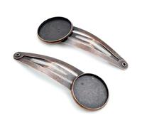 fermagli per capelli vuoti 12 mm 20 pezzi Materiale in rame placcato Fermagli for capelli Base for forcina Cabochon Cammeo(Color-01,12mm)
