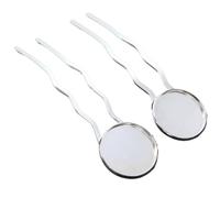 fermagli per capelli vuoti 20 mm 10 pezzi Bronzo placcato argento e materiale in rame nero Forcine for capelli Base for forcina Cabochon Cammeo(Silver)