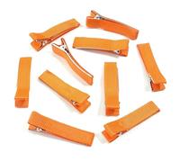 fermagli per capelli vuoti 20 pezzi di fermaglio for capelli a forma becco d'anatra in ferro, con base for piatta in metallo colorato, for fai da te e artigianato(Orange)