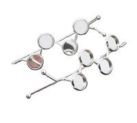 fermagli per capelli vuoti 5 pezzi da 8 mm, 10, 12, 4 forcine for capelli in ottone, base vuota, vassoio for cabochon fai te, accessori for la creazione di gioielli(Silver,12mm)