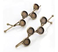 fermagli per capelli vuoti 5 pezzi da 8 mm, 10, 12, 4 forcine for capelli in ottone, base vuota, vassoio for cabochon fai te, accessori for la creazione di gioielli(Bronze,12mm)
