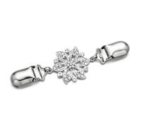 Fermagli per cardigan e scialle 2 pz Bellissimo Cardigan Clip for Le Donne Maglione Scialle Sciarpa Clip Mini Cintura di Cristallo for Il Vestito Camicetta Chiusura Lapse for giacche(Snowflake silver)