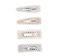 Fermagli per Chioma con Perline Bianche, 4 Pezzi Eleganti per Donne | Mollette Fini Buona Presa, Stile Raffinato per Ragazze e Signore, Idea Regalo per Amiche