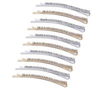 Fermagli per Chioma Cristallo 10 Pezzi Lega Elegante per Donne | Decorano i Chioma e Fissano Ciocche Ribelli, Adatti a Feste e Matrimoni, Oro e Argento