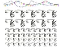 Fermagli Per Luci Di Natale | 50 Pezzi Di Fermagli Ad Alta Resistenza E Antiscivolo | Fermaluci Per Luci A Filo Per Utilizzo Esterno | Per Soffitto, Terrazza, Parete, Piante, Albero,