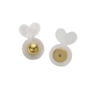 Fermagli per orecchie a forma di cuore, resistenti all'acqua, base in rame robusto, in acrilico, con clip di fissaggio comodi, 6mm, come descritto, come descritto