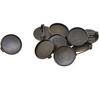 Fermagli per spilla Base per spille Vassoi per cabochon vuoti Il retro si adatta a cabochon rotondi da 20 mm per badge, corpetti, targhette con nome e creazione di gioielli in bronzo-10 pezzi Practica