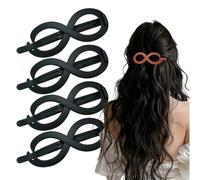 Fermagli piatti per capelli, neutri, non si piegano, opachi, design piatto, per lavoro e styling quotidiano (nero, 4 pezzi)