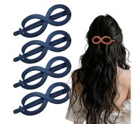 Fermagli piatti per capelli, neutri, non si piegano, opachi, per capelli, design piatto, per lavoro e styling quotidiano (blu, 4 pezzi)