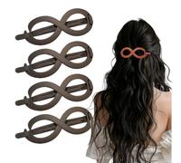 Fermagli piatti per capelli, neutri, senza pieghe, opachi, design piatto, per lavoro e styling quotidiano (marrone, 4 pezzi)