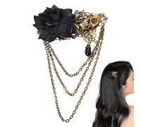 Fermaglio A Clip Per Capelli In Stile Steampunk Teschio Gotico Rosa Vintage