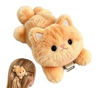 fermaglio a forma di gatto in peluche per , studenti, bambini | Fermaglio per capelli in peluche, con motivo cartone animato