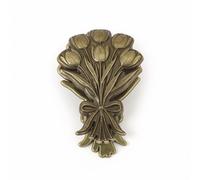 Fermaglio a Forma di Tulipani Bronzo Antico Clip con Fiocco Scolpito per Diario