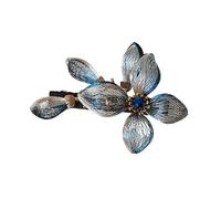 Fermaglio a molla in metallo intrecciato, fiore, gioielli fatti a mano(Freshblue)