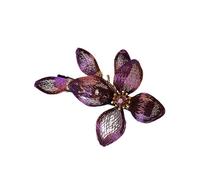 Fermaglio a molla in metallo intrecciato, fiore, gioielli fatti a mano(Purplecoffee)