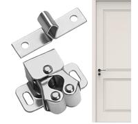Fermaglio a per porte interne, chiusura porta 'armadio, fermaporta porta 'armadio, chiudiarmadio in acciaio inox, chiavistello per mobili, doppio rullo, fibbia per porta 'armadio