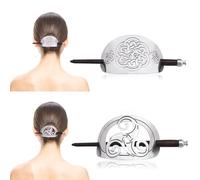 Fermaglio Capelli Celtico for Women, mollette per capelli vintage nordiche con nodo vichingo con bastoncino di legno per capelli lunghi da ragazza 2 pezzi