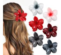 Fermaglio Capelli Donna Fiore, 6 Pezzi Accessori Capelli Fiore, Mollettone Capelli Fiore, Flower Hair Clips per Accessori Estivi, Compleanno, Matrimonio, Festa (B)