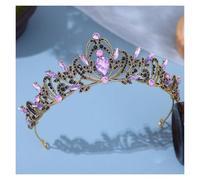 Fermaglio Capelli Sposa Bridal Headwear Gold-Colour Women's Full Of Classical Temperament Wedding Crown Girl Birthday Dazzling Tiaras(Color-14)