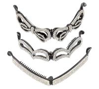 Fermaglio Chioma Banana Grande Clip Dentata con Cristalli per Coda | 3 Pezzi, PC e Cristalli, Tensione Elevata per Fissaggio Rapido, Stile Semplice per Lavoro e Spiaggia