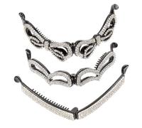 Fermaglio Chioma Banana Grande con Cristalli, Clip Dentata PC 3 Pezzi | Tensione Elevata, Fissaggio Rapido, per Working e Party, Design Semplice e Raffinato