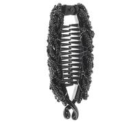 Fermaglio Chioma Banana Perle Nero per Coda Lunga Donna | Stile Moda Design Perle, Resta Fermo Tutto Giorno, Si Fissa in Pochi Secondi