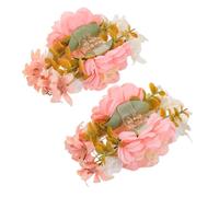Fermaglio Chioma Fiore Rosa 2 Pezzi, Plastico Resina | Molletta Elegante, Stile Delicato, Due Unità per Damigella e Bambina dei Fiori
