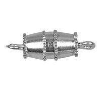 Fermaglio cilindrico, L: 16 mm, placcato argento, SP, 10 pezzi