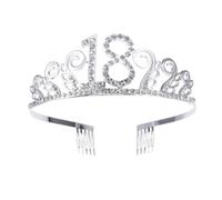 Fermaglio con Cristalli, Pettini, Argento per Ragazze | Lega Brillante, Design Ondulato Elegante, Uso per Festa dei Diciotto Anni e Danza, Stile Regale