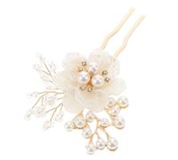 Fermaglio da Sposa con Fiori, Fermaglio a U per Cerimonie | Lega di Zinco e Plastica, Pietre Decorative e Perline Artificiali, per Raccolti e Mezzi Raccolti