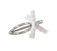 Fermaglio decorativo per capelli in argento per ragazze adolescenti in pizzo con fiocco accessori per uso quotidiano clip per outfit anime