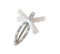 Fermaglio decorativo per capelli in argento per ragazze adolescenti in pizzo con fiocco accessori per uso quotidiano Accessori per abbigliamento anime