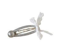 Fermaglio decorativo per capelli in argento per ragazze adolescenti in pizzo con fiocco accessori per uso quotidiano clip per outfit anime