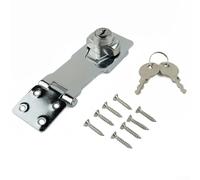 Fermaglio di bloccaggio in zinco resistente, con chiavi, serratura a manopola integrata e cerniera nascosta e sicura per porte in lega, per capannoni, garage e armadietti (10,2 cm)