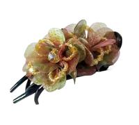 Fermaglio for capelli a forma di becco d'anatra, accessori for capelli, fiore di rosa, filato di seta, tessuto, elastico for capelli, fermaglio for coda di cavallo, copricapo(Champagne 10)