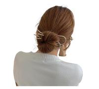 Fermaglio for capelli a forma di farfalla in metallo, for donne, con forcina for capelli, for chignon spettinato, pettini laterali, bastoncini for acconciature(Gold 2pc 11cm)