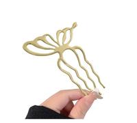 Fermaglio for capelli a forma di farfalla in metallo, for donne, con forcina for capelli, for chignon spettinato, pettini laterali, bastoncini for acconciature(Gold 12cm)