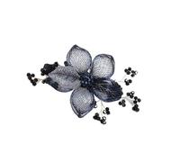 Fermaglio for capelli a molla con fiore di cristallo Fermaglio for capelli con una sola parola Fermaglio for capelli a mezzaluna Fermaglio for capelli curvo con fibbia grande(Blue)