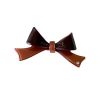 Fermaglio for capelli con fiocco e diamante dal temperamento, clip laterale a becco d'anatra(Caramel)