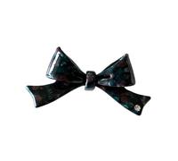 Fermaglio for capelli con fiocco e diamante dal temperamento, clip laterale a becco d'anatra(Ink Green)